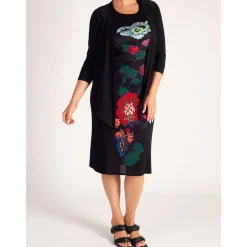 New Placement Floral Panel Dress Women Dresses