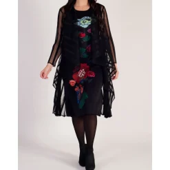 New Placement Floral Panel Dress Women Dresses