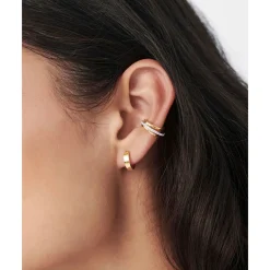 Hot Plain 18kt Gold Plated Huggie Earrings Women Earrings