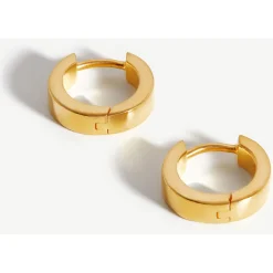 Hot Plain 18kt Gold Plated Huggie Earrings Women Earrings