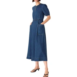 Online Pocket Denim Dress Women Dresses