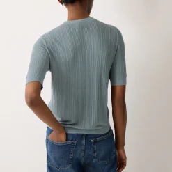 Outlet Pointelle Cable-Knit T-Shirt Women Sweaters & Cardigans