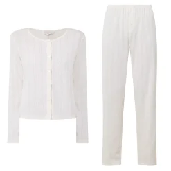 Sale Pointelle Cardigan Pyjama Set Women Sleepwear