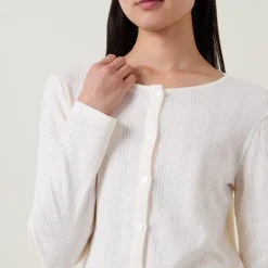 Sale Pointelle Cardigan Pyjama Set Women Sleepwear