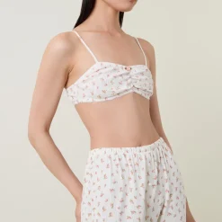 Outlet Pointelle Floral Pyjama Top Women Sleepwear