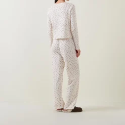 Outlet Pointelle Rose Long Pyjama Set Women Sleepwear