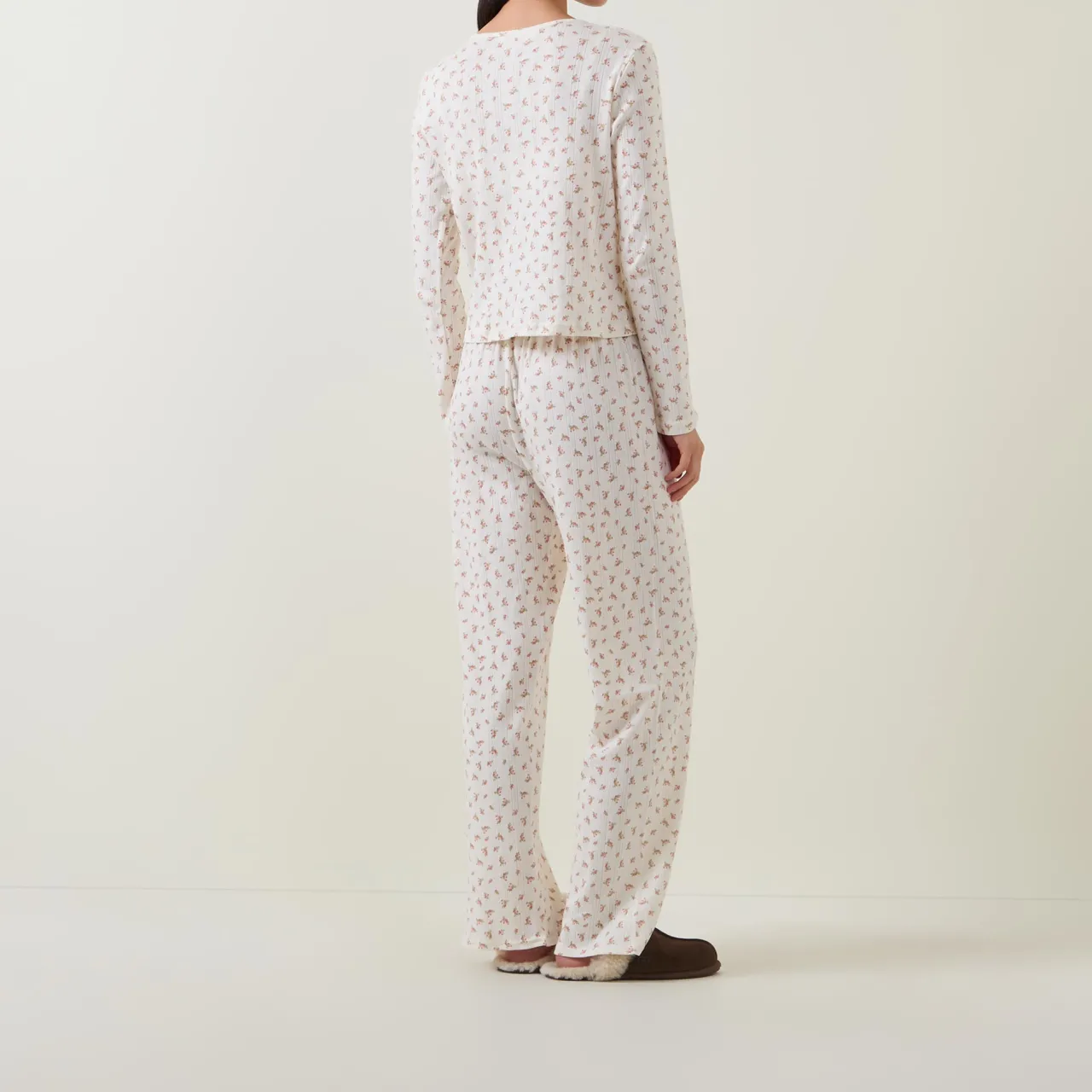 Outlet Pointelle Rose Long Pyjama Set Women Sleepwear