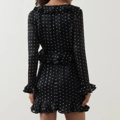 Hot Polka Dot Frill Mini Dress Women Dresses