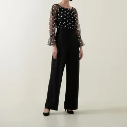 Sale Polka Dot Mesh Jumpsuit Women Jumpsuits