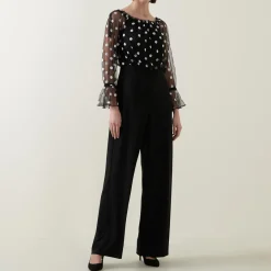 Sale Polka Dot Mesh Jumpsuit Women Jumpsuits