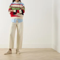 Outlet Polo Asymmetric Stripe Sweater Women Sweaters & Cardigans