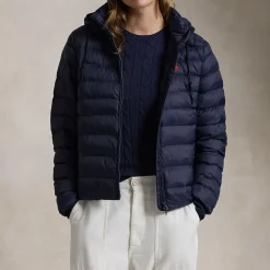 Best Polo Player Logo Padded Jacket Women Coats & Jackets