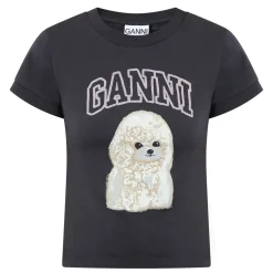 Sale Poodle Print Logo T-Shirt Women Tops