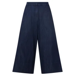 New Portia Wide Leg Denim Cropped Trousers Women Trousers & Shorts