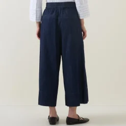 New Portia Wide Leg Denim Cropped Trousers Women Trousers & Shorts