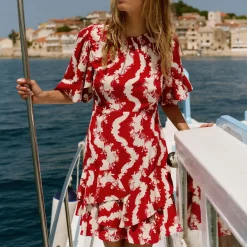 Online Printed Flared Mini Dress Women Dresses