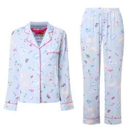 Hot Printed Motif Pyjama Set Women Sleepwear