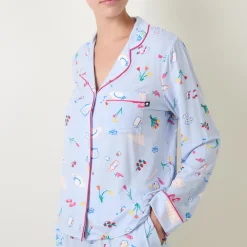 Hot Printed Motif Pyjama Set Women Sleepwear