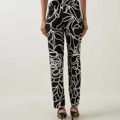 Sale Printed Slim Leg Trousers Women Trousers & Shorts