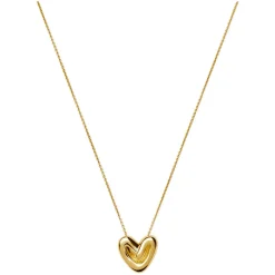 Best Puffy Heart 18k Gold Plated Necklace Women Necklaces