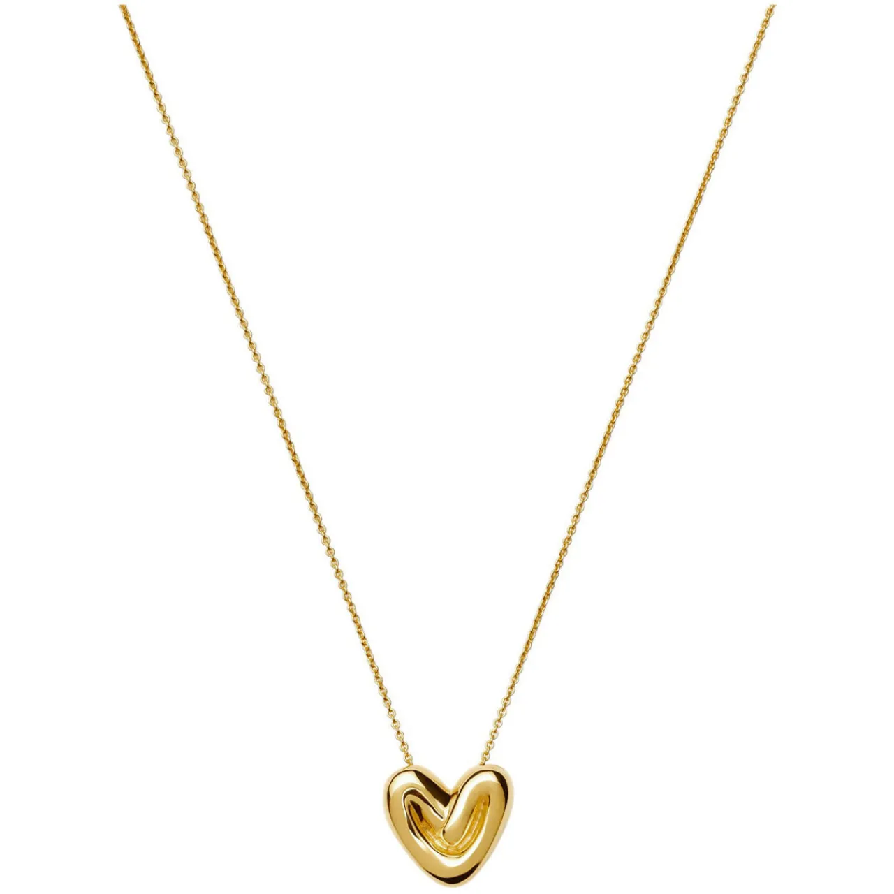 Best Puffy Heart 18k Gold Plated Necklace Women Necklaces