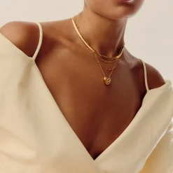 Best Puffy Heart 18k Gold Plated Necklace Women Necklaces