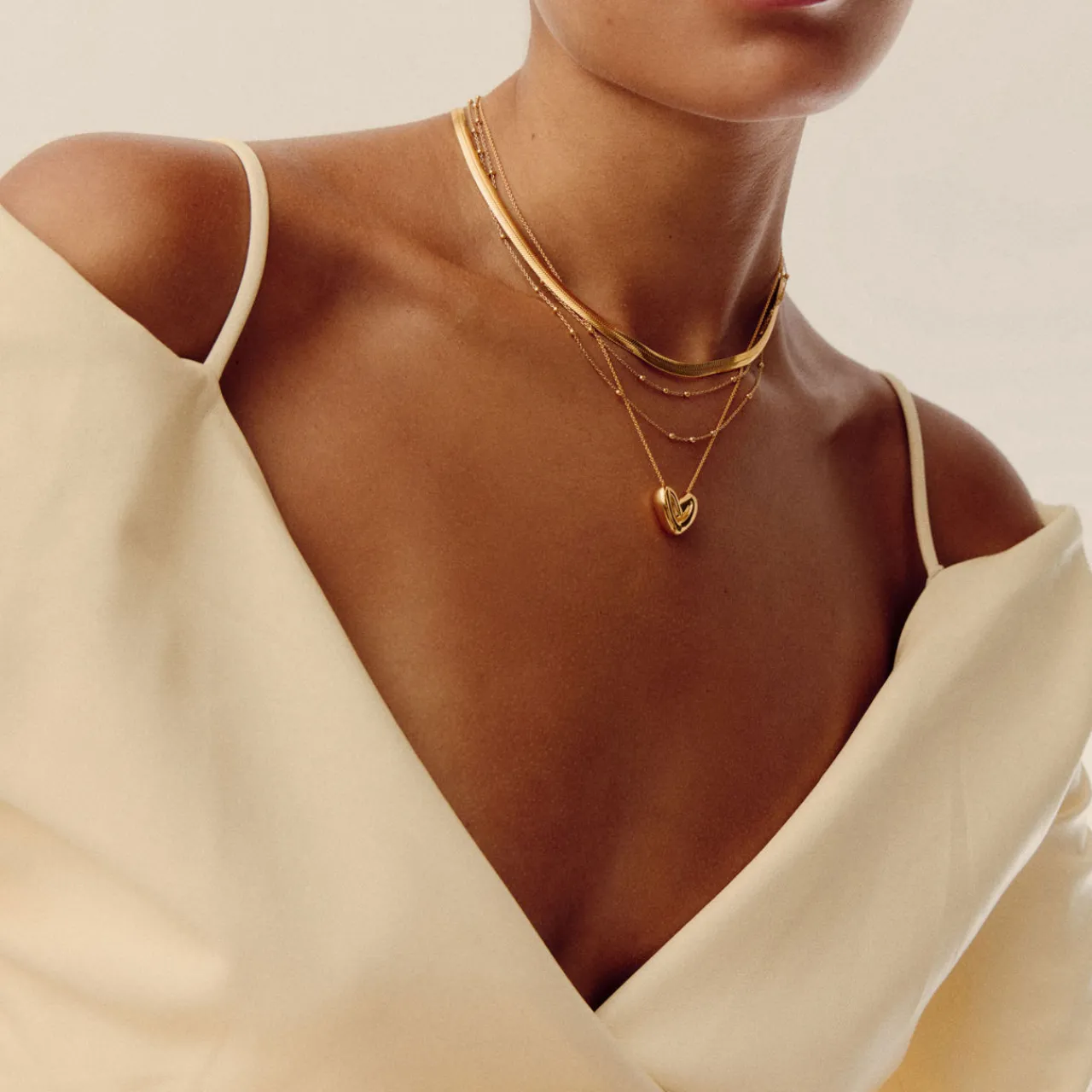 Best Puffy Heart 18k Gold Plated Necklace Women Necklaces