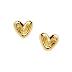 Clearance Puffy Heart 18kt Gold Vermeil Earrings Women Earrings