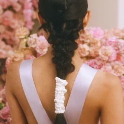 Outlet Pure Silk Skinny Scrunchies - White Women Hair Accessories