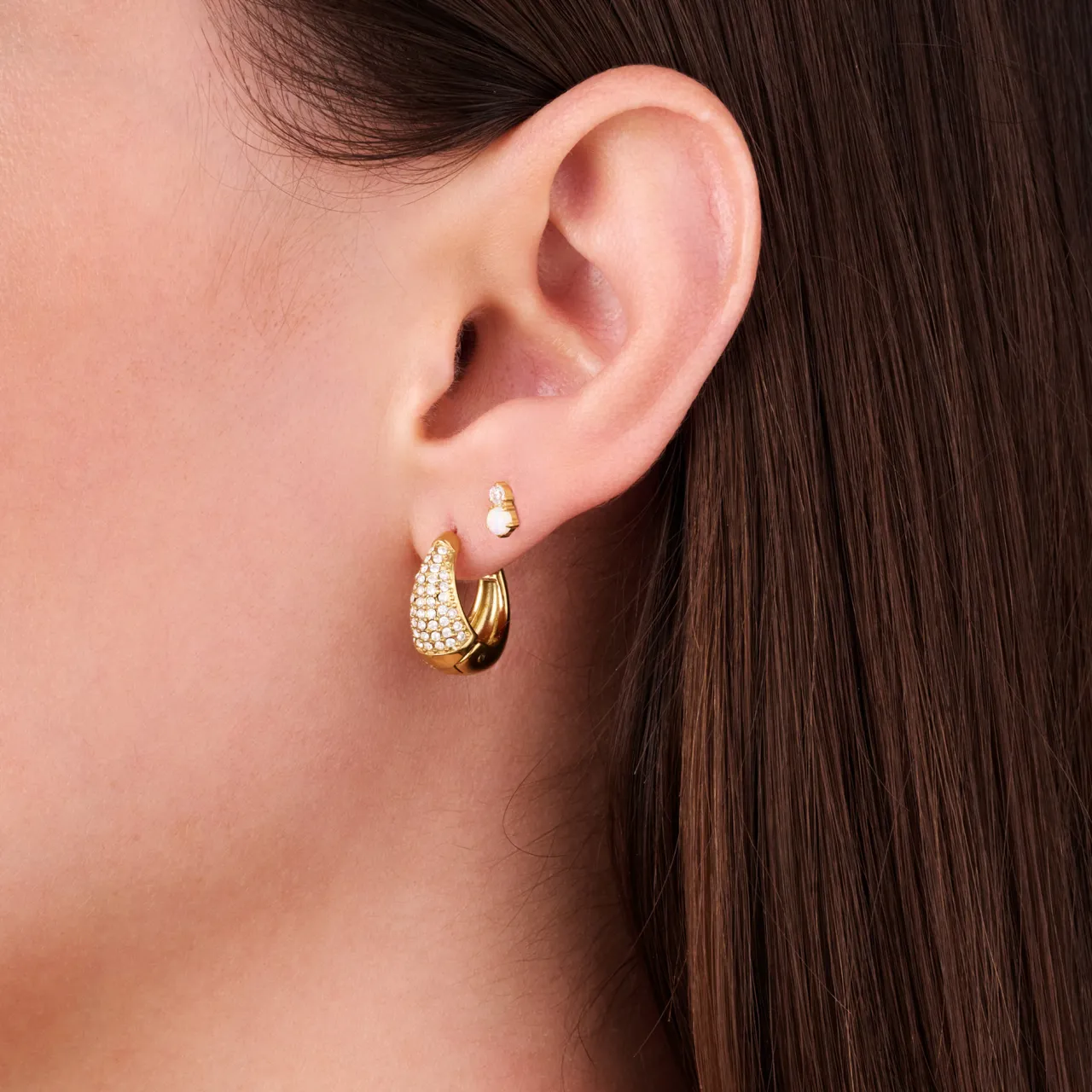 Clearance Pure Sparkle Huggie Hoop Earrings Women Earrings