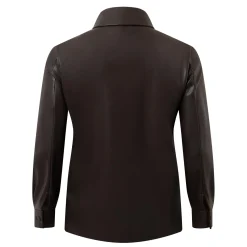 Quagga Faux Leather Shirt Women Tops