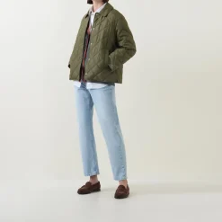 Best Quilted Snap-Button Jacket Women Coats & Jackets