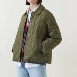 Best Quilted Snap-Button Jacket Women Coats & Jackets