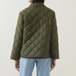 Best Quilted Snap-Button Jacket Women Coats & Jackets