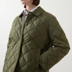 Best Quilted Snap-Button Jacket Women Coats & Jackets