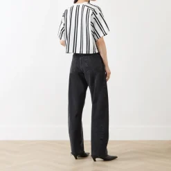 Best Rail Striped Oversized T-Shirt Women Tops