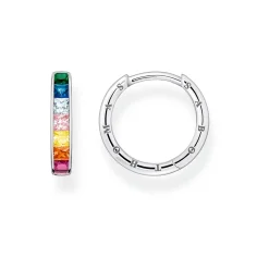 Clearance Rainbow Stone Hoop Earrings Women Earrings