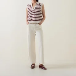 Outlet Raja Striped Knitted Vest Women Sweaters & Cardigans