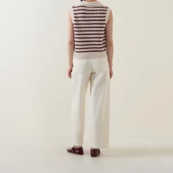 Outlet Raja Striped Knitted Vest Women Sweaters & Cardigans