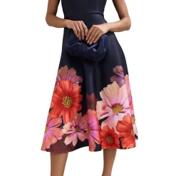 Clearance Rakhi Floral Scuba Flared Dress Women Dresses