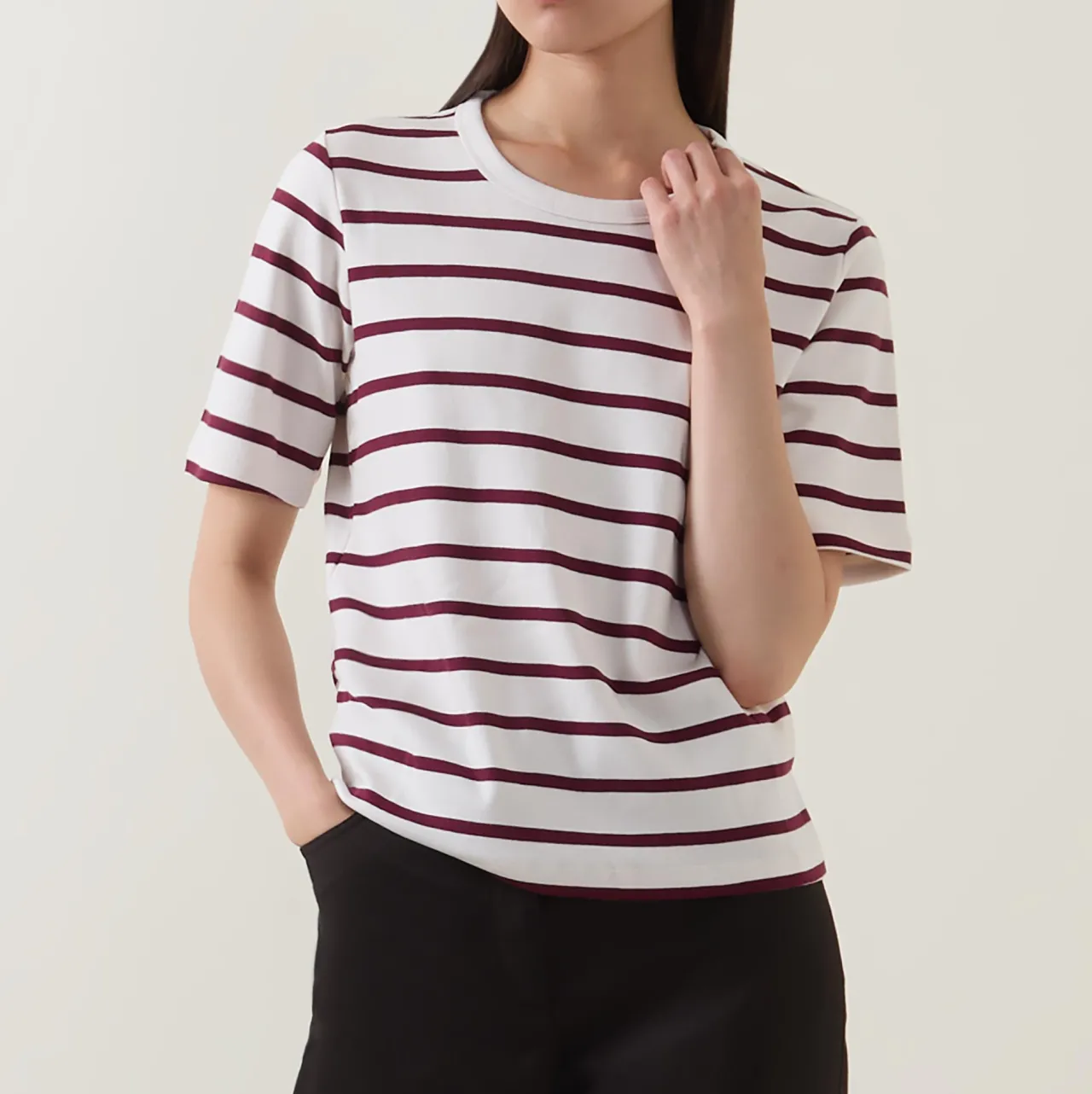 Clearance Ratana Regular Fit Striped T-Shirt Women Tops