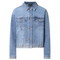 Clearance Raw Edge Embellished Denim Jacket Women Coats & Jackets