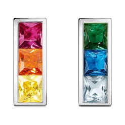 Outlet Rectangular Rainbow Stud Earrings Women Earrings