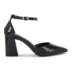 Sale Refined Croc Embossed Courts Women Heels