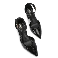 Sale Refined Croc Embossed Courts Women Heels