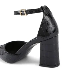 Sale Refined Croc Embossed Courts Women Heels