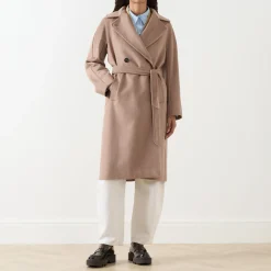 Best Resina Belted Wrap Coat Women Coats & Jackets