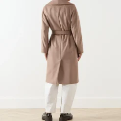Best Resina Belted Wrap Coat Women Coats & Jackets