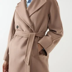Best Resina Belted Wrap Coat Women Coats & Jackets