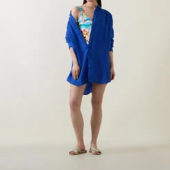 New Resort Linen Shirt Women Swimwear & Beachwear|Tops